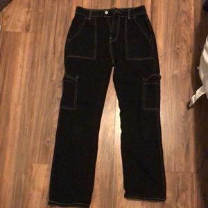 Black cargo jeans